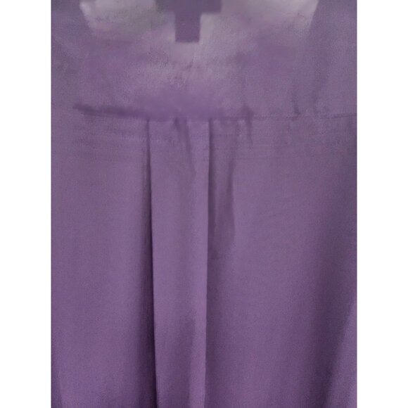 ALYX Womens Blouse Top Size 1X Purple Embellished 3/4 Sleeve Wrap Glam Timeless - Picture 10 of 10